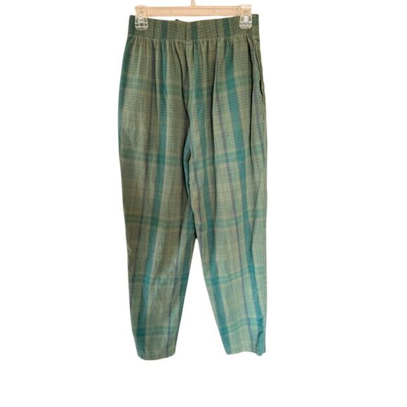 Vintage GAP 90s Green Plaid Cotton Tapered Pants Size L - Picture 4 of 6